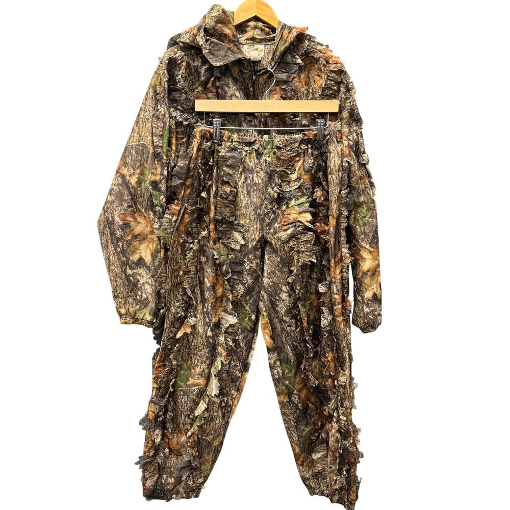 Vintage Underbrush Ghillie Set Mens S/M Mossy Oak Break Up Leafy Jacket‎ + Pants